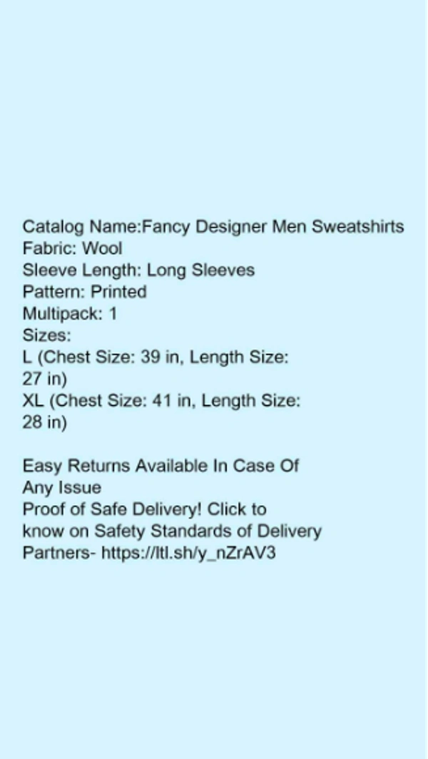 TRENDZ ROVER Fancy Designer Men Sweatshirts Fabric: Wool - 1, L, OFF WHITE